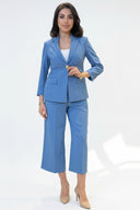 Gold Düğmeli Blazer Ceket ve Geniş Paça Culotte Pantolon