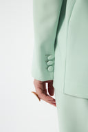 Floral Detail Mint Women's Blazer Jacket and Wide Leg Trousers