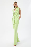 Women's Mimosa Blazer Vest with Scarf Detail and Wide-Leg Trousers