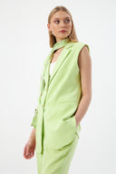 Women's Mimosa Blazer Vest with Scarf Detail and Wide-Leg Trousers
