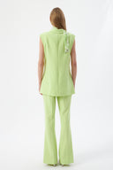 Women's Mimosa Blazer Vest with Scarf Detail and Wide-Leg Trousers