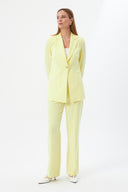 Women's Blazer and Trousers with Gold Button Detail – Yellow