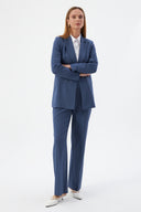 Women's Blazer and Trousers with Gold Button Detail – Indigo