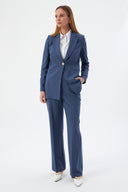 Women's Blazer and Trousers with Gold Button Detail – Indigo