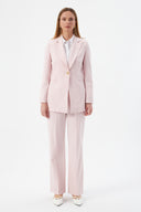 Women's Blazer and Trousers with Gold Button Detail – Powder Pink