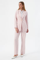 Women's Blazer and Trousers with Gold Button Detail – Powder Pink