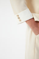 Hakim Yaka Bej Kadın Blazer ve Bol Paça Pantolon