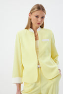 Hakim Yaka Sarı Kadın Blazer ve Bol Paça Pantolon