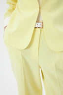 Hakim Yaka Sarı Kadın Blazer ve Bol Paça Pantolon