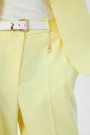 Hakim Yaka Sarı Kadın Blazer ve Bol Paça Pantolon